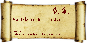 Vertán Henrietta névjegykártya