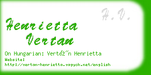 henrietta vertan business card